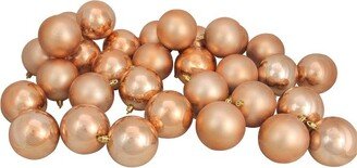 Northlight 32ct Shatterproof 2-Finish Christmas Ball Ornament Set 3.25 - Brown