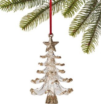 Glittered Plastic Gold-Tone Plastic Tree Ornament, Created for Macy's