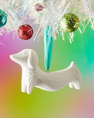 Dachshund Porcelain Ornament, White