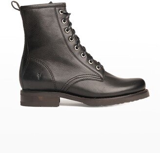 Veronica Leather Combat Booties