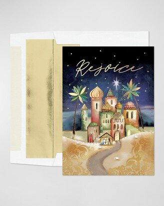 Carlson Craft Golden Blessing Christmas Cards, Set of 25