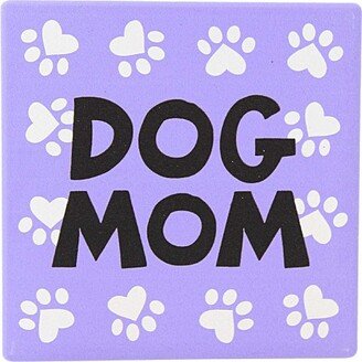 Enesco Tabletop Dog Mom Coaster - One Coaster 4 Inches - Our Name Is Mud - 6013765 - Stoneware - Purple