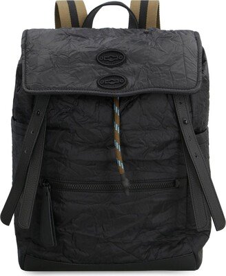 Flap Drawstring Backpack