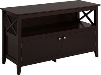 High Quality TV Stand Large Display TV Cabinet Shelf w/2 Storage Doors,Espresso