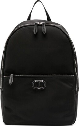 Faux-Leather Logo-Plaque Backpack