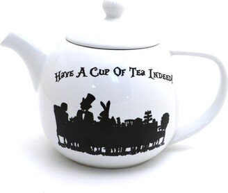 Alice in Wonderland Teapot, Have A Cup Of Tea Indeed, Small Round Teapot