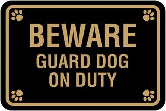 Classic Framed Paws, Beware Guard Dog On Duty Wall Or Door Sign