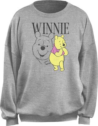 Women's Junior's Pooh Poses Oversized Fleece-AC