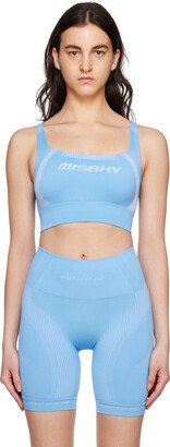 Blue Graphic Sport Bras