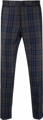 Slim-Fit Checked Trousers