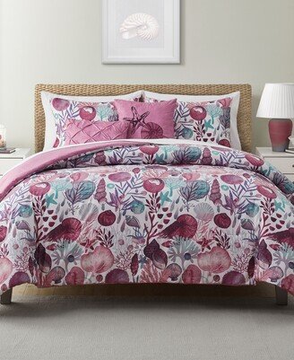 Ivory Coast Disperse Print Reversible 5-Piece Comforter Set, Full/Queen