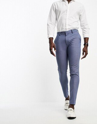 super skinny smart pants with mid blue pin dot