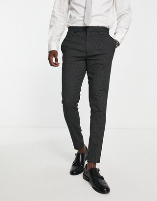 wedding super skinny suit pants in micro texture in black