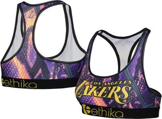 Women's Purple Los Angeles Lakers Racerback Sports Bra