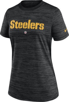 Women's Dri-FIT Sideline Velocity (NFL Pittsburgh Steelers) T-Shirt in Black