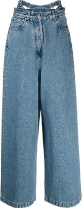 Waist-Belt Wide-Leg Jeans