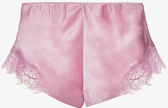 Womens Rose Pink Scarlett ace-trim Silk Pyjama Shorts