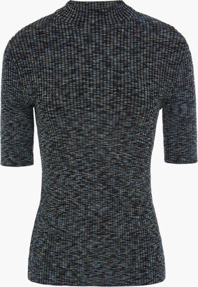 Leenda marled ribbed-knit turtleneck sweater