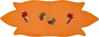 Km Home Collection Pumpkin Embroidery Cotton Runner