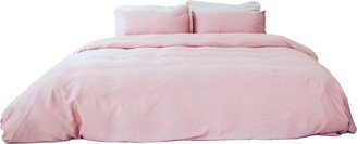 Pasithea Sleep Double Bamboo Duvet Cover With 2 Pillow Slips In Pink