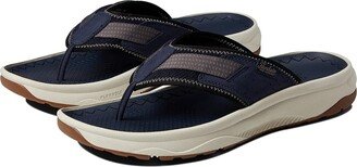 Tread Lite Thong Sandal (Navy Knit/Nubuck/White Sole) Men's Shoes