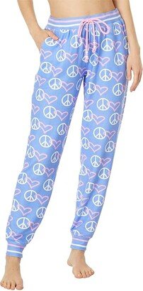 Peace and Love Joggers (Periwinkle) Women's Pajama