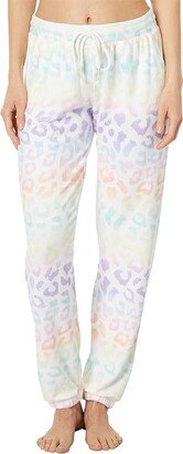 Gradient Good Vibes Leopard Joggers (Ivory) Women's Pajama