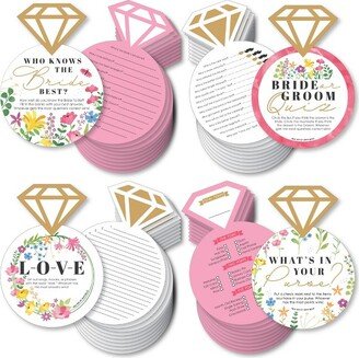 Big Dot of Happiness Wildflowers Bride - 4 Boho Floral Bridal Shower Games - 10 Cards Each - Gamerific Bundle