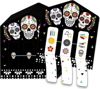 Big Dot of Happiness Day of the Dead - Halloween Sugar Skull Party Game Pickle Cards - Pull Tabs 3-in-a-Row - 12 Ct-AA