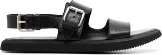 Double-Buckle Leather Sandals