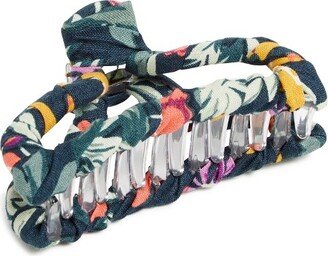 Women's Fabric-Wrapped Claw Clip Fresh-Cut Floral Green