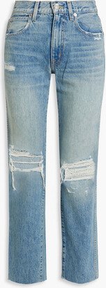 Hero distressed high-rise slim-leg jeans