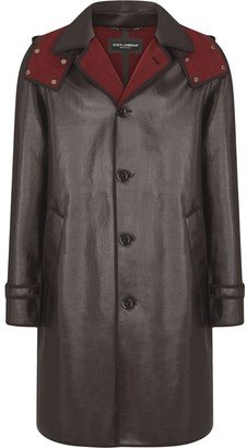 Button-Front Leather Jacket