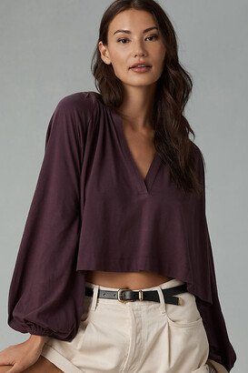 Split-Neck Pleated Blouse