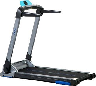 OVICX Portable Foldable Compact Home Workout Equipment Treadmill w/Shock Absorption, Bluetooth Connectivity, Fitness App Membership, & Pulse Sensors