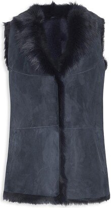 Toscana Suede Shearling Vest-AA