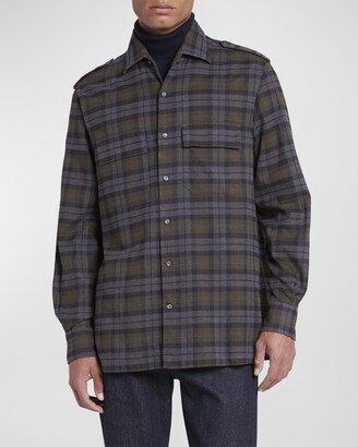 Men's Caral Plaid Casual Button-Down Shirt