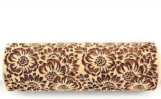 Camelia Rolling Pin Embossed Flowers Textured Cookies Shortbread Christmas Gift Clay Roller Pottery Stamp