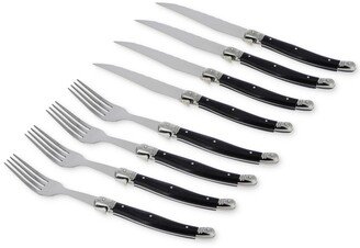 Laguiole 8-Pc. Faux Onyx Steak Knife & Fork Set