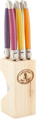 Laguiole Set Of 6 Steak Knives In Block-AF