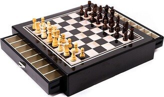 Mother-of-Pearl Inlaid Wood Chess Board