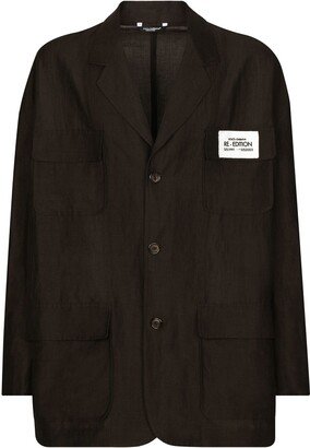 Logo-Patch Single-Breasted Blazer