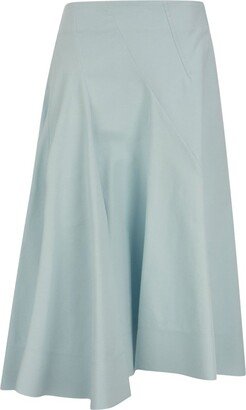 Asymmetrical Pleated Midi Skirt-AA