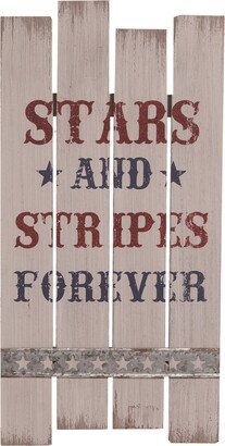 Wood 19 in. Multicolor 4th of July American Slat Corrugated Sign