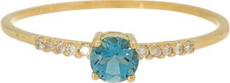 18K Yellow Gold Iris London Blue Topaz & Diamond Ring