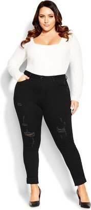 CCX | Women's Plus Size Harley Rebel Skinny Jean - black wash - 20W