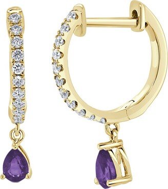 Sabrina Designs 14K 0.43 Ct. Tw. Diamond & Amethyst Dangle Earrings