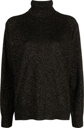 Lurex roll-neck jumper