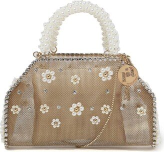 Logo-Plaque Floral-Embellishment Mini Bag