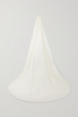 Edith Embellished Tulle Veil - White